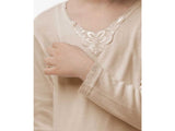 Beige lace cotton authentic pajama: children