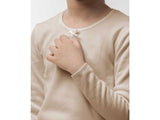 Authentic beige bow fur pajamas: children