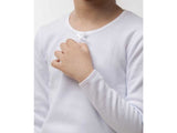 Authentic white cotton pajama with a bow: children