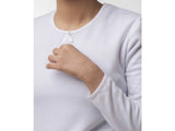 Authentic white cotton pajama with a bow: for girls