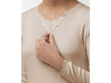 Beige lace cotton authentic pajama: girls