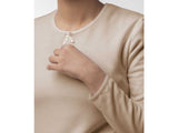 Authentic beige bow fur pajamas: girls