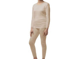 Authentic Beige Bow Cotton Pajama: Girls