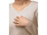 Beige lace cotton authentic pajama: for women