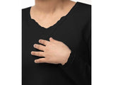 Pajama black cotton lace: women