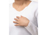 Pajama white cotton lace: women