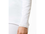Pajama white cotton lace: women