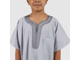 Gray embroidered comfort dress: boys