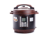 Home elec pressure cooker, 8 liters, 1200 watts, dark wood